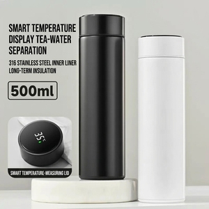 Gourde isotherme en acier inoxydable <span class=keywords><strong>à</strong></span> double paroi de 500 ml avec affichage de la température intelligent, personnalisable avec logo, réutilisable - Product Image 2