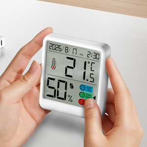 Termômetro Digital de Interior com Higrômetro e Relógio Calendário para Monitoramento de Temperatura e Umidade na Sala de Estar - Product Image 3