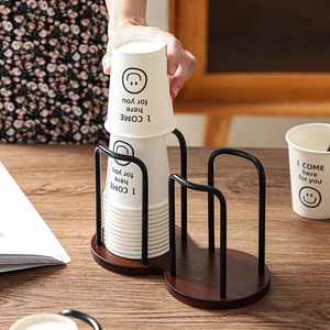 Rak Penyimpanan Meja Tunggal untuk Cangkir Kayu Sekali Pakai Berkualitas Tinggi untuk Kopi dan Teh, Pemasangan Mudah - Product Image 2