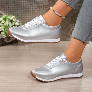Mocassins et escarpins tendance pour <span class=keywords><strong>femme</strong></span>, style coréen, à bout rond, à lacets, en PU, grande taille, nouvelle collection été 2025, pour le marché international - Product Image 4