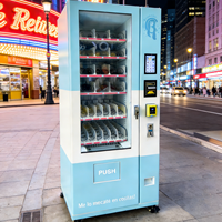 Distributeur automatique commercial anti-blocage de snacks et boissons avec système de livraison à double voie par ressort et rail