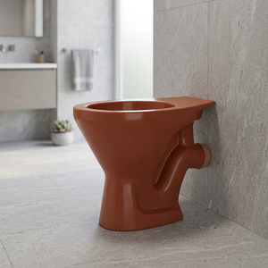 EWC European Water Closet Rustic Vitrosa Red Color Ceramic Floor Mounted Dual-Flush Siphon P/S Trap Toilet - Product Image 3