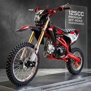 Motor Trail Terbaru 125cc Bensin 4-Tak Rangka Baja Motor Trail Bensin untuk Dewasa Off-Road Motocross Pit Bike Balap Motor - Product Image 2