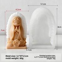 Moule en silicone motif ange priant, résistant aux hautes températures, facile à démouler, pour bougies d'aromathérapie, pâtisserie, desserts, décorations en plâtre
