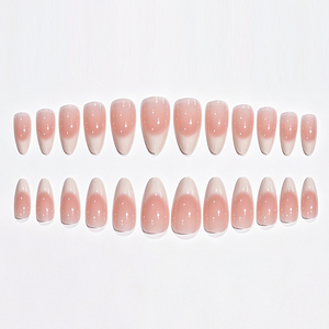120 <span class=keywords><strong>faux</strong></span> ongles à presser, courts, ovales, effet ombré, couleur nude française, brillants, <span class=keywords><strong>pour</strong></span> femmes, usage quotidien - Product Image 3