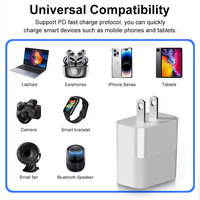 Adaptateur de chargeur mural rapide Factory Gan PD 20W QC3.0 SCP OTP EU/UK/US/Universel Type-C USB-C pour téléphone portable et ordinateur portable