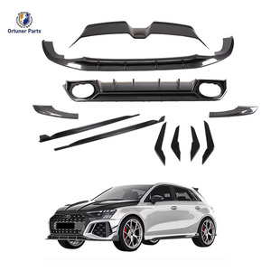 Ortuner <span class=keywords><strong>Audi</strong></span> RS3 P สไตล์แห้งคาร์บอนไฟเบอร์กันชนด้านหน้าขอบด้านข้างกระโปรงไอเสียอุปกรณ์ทั่วไป2017- - Product Image 1
