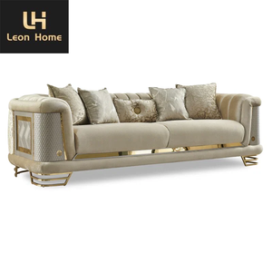 Nuovissimo comodo divano da soggiorno di lusso in acciaio inossidabile 1-2-3 posti divano in velluto per la <span class=keywords><strong>casa</strong></span> - Product Image 4