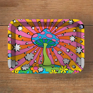 Plateau de rangement en métal personnalisé par sublimation, motif Anime Pink Power <span class=keywords><strong>Puff</strong></span> Girly, pour cigarettes et papier à rouler, 14x18cm, avec moulin intégré - Product Image 6