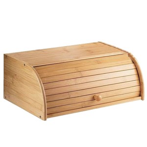 Bamboo Bread Storage Box Rectangle With Lid <b>Kitchen</b> Dustproof Large Capacity For Cakes And Pastries - Product Image 3