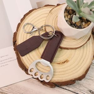 Porte-clés décapsuleur portable en similicuir motif patte de chat mignon avec chaîne pour cadeaux - Product Image 3