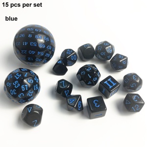 15 pièces par ensemble, <span class=keywords><strong>dés</strong></span> en plastique polyédriques DND de forme spéciale, sphériques en acrylique, <span class=keywords><strong>100</strong></span> <span class=keywords><strong>faces</strong></span>, 60 <span class=keywords><strong>faces</strong></span>, 30 <span class=keywords><strong>faces</strong></span>, pour jeux de rôle PRTG - Product Image 3