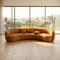 Canapé modulaire incurvé moderne en vente chaude, sièges rembourrés, coussins pour salon, appartement, hôtel, durable