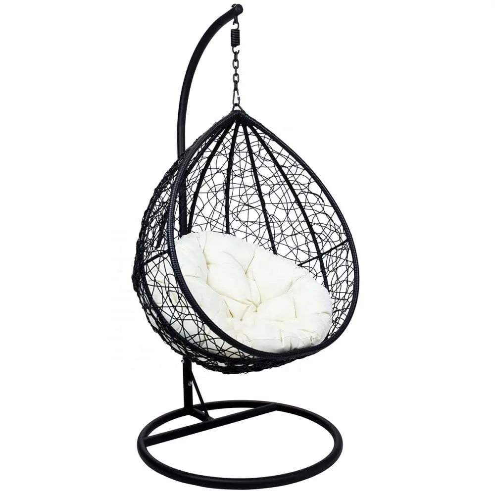 Hoge Kwaliteit Swing Ei Schommel Stoel Opknoping Rotan Met Stand Indoor Outdoor Stoel Aluminium Frame 350 Lbs Capaciteit