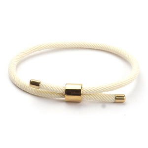 Pulsera Unisex de Acero Inoxidable Dorado, Ajustable, con Cordón Milaneso, Moderna, de la Suerte, para Aniversario - Product Image 4