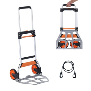 Chariot à main pliable Chariot DollyCm Chariot à bagages robuste avec poignée télescopique Roues PP + TPR pour la maison - Product Image 1