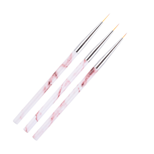 Ensemble de 3 pinceaux à ongles à paillettes effet marbre, manche en plastique, poils Kolinsky, pour acrylique, outils à marque privée - Product Image 6