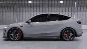 ชุดแต่งคาร์บอนไฟเบอร์สำหรับ Tesla Model Y คุณภาพสูง ใหม่เอี่ยม 100% แบบยึดติดด้วยสกรู  ประกอบด้วยลิ้นกันชนหน้า ดิฟฟิวเซอร์ สปอยเลอร์ สเกิร์ตข้าง และกันชน - Product Image 4