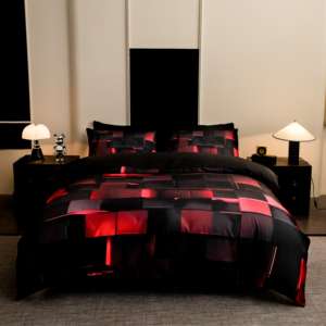 Ensemble de literie quatre pièces en fibre de polyester douce et respirante, personnalisé en usine, pour la maison, confortable, durable, de qualité, facile d'entretien - Product Image 1