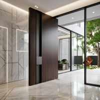 Puerta de Entrada de Aluminio con Rotura de Puente Térmico Kalaishi, Puerta Doble de Entrada Principal, Aislamiento Acústico, Antirrobo, Puerta de Seguridad Principal para Villa