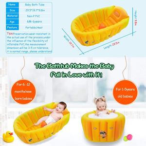 Baignoire gonflable pour bébé, pliable, portable, avec dossier, pour nouveau-né et tout-petit - Product Image 2