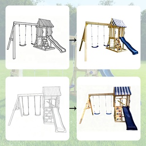 Bambini Smart Coast Set da gioco in legno per bambini in legno giardino giardino in legno <span class=keywords><strong>altalena</strong></span> Set - Product Image 2
