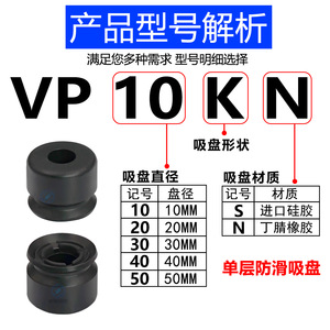 Ventosas de Vacío Antideslizantes para Brazo Robótico Neumático VP10K/VP20K/30K/40K/50K, Goma Estampada para Acero, Utilizadas en Industrias Agrícolas - Product Image 6