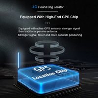 Pelacak kerah anjing Gps, perangkat pelacak lokasi Gps pagar elektronik baterai tanam 4000Mah waktu siaga panjang 4G
