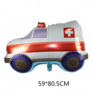 Nouveau Train En Aluminium <span class=keywords><strong>Film</strong></span> Ballon Réservoir De Police Voiture Pompier <span class=keywords><strong>Ambulance</strong></span> Autobus Scolaire Véhicule En Aluminium Feuille Ballon - Product Image 3