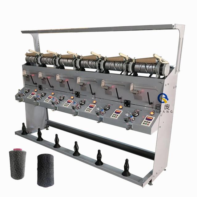QIPANG High Quality  3 Degree Cone 6 Heads Yarn Rewinder Spinning Cone Winding Machines  Yarn Rewinder Machinery