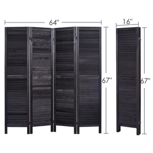 Phòng ngăn <span class=keywords><strong>6</strong></span> Bảng gỗ phòng Màn hình chia freestanding gấp riêng tư màn hình tường ngăn, màu nâu sẫm - Product Image 6