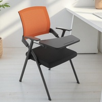 Chaise pliante en maille pour salle de conférence, avec accoudoirs réglables, pour réunion, étude, écriture et formation