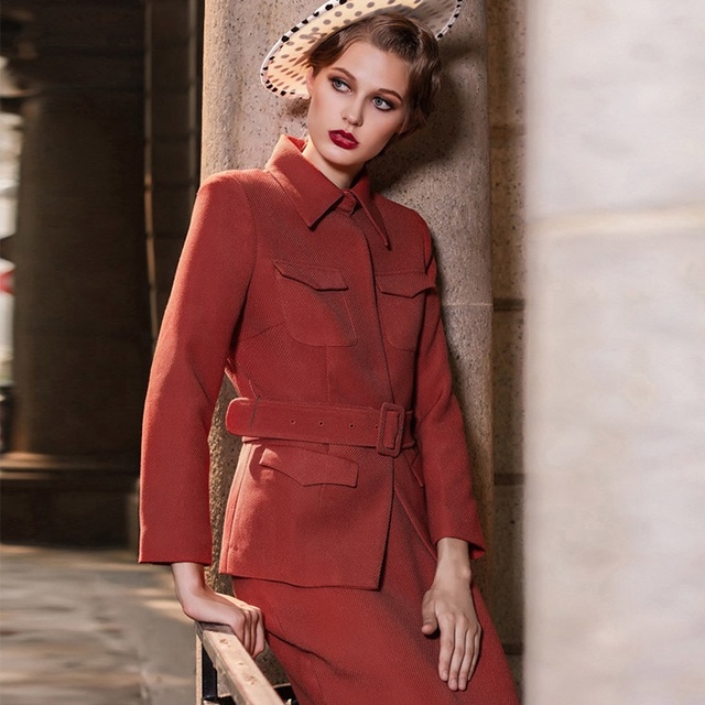 Manufacturer OEM ODM Custom Skirt Sets Women 2 Piece Outfits blazer Ladies Women Two Piece Skirt Set