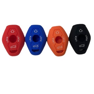 Funda de silicona para llave de coche BMW, protector de llavero para mando a distancia BMW con botones de bloqueo y desbloqueo, negro, rojo, naranja, azul - Product Image 2