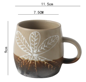 Eisriss-Glasur Farbblock Vintage Keramikbecher Retro BPA-frei Spülmaschinen- und Mikrowellenfest mit Handgriff Große Kapazität Bürotasse - Product Image 6