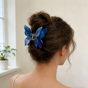 ODM/OEM Nouvelle pince à cheveux française en acétate, papillon ajouré, pince à griffe simple, élégante et haut de gamme - Product Image 2