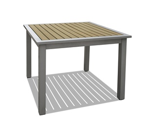 Tavern Terrace Restaurant Outdoor Garden Courtyard Aluminum Frame Combined Furniture <b>Plastic</b> Wood Dining <b>Table</b> - Product Image 1
