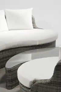 Easun New Vier-Personen-Aluminium rahmen Rattan Sofa Pe Rattan Gartenmöbel für Patio und Park Geeignet mit Couch tisch