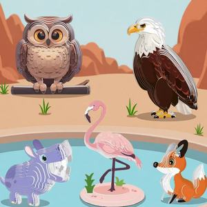 Puzzle 3D en papier personnalisable 2026 : Mini-animaux éducatifs, <span class=keywords><strong>jeu</strong></span> de puzzle de dessins animés, petit jouet en carton pour l'apprentissage <span class=keywords><strong>des</strong></span> enfants - Product Image 4