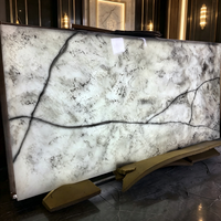Panneau translucide en faux onyx rétroéclairé moderne pour les murs d'hôtels et d'entrepôts
