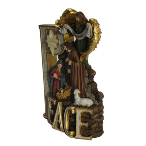 Paix Nativité Résine Figurine <span class=keywords><strong>De</strong></span> Noël avec <span class=keywords><strong>Sainte</strong></span> Famille 9 1/4 Pouces-Saint Joseph, <span class=keywords><strong>Vierge</strong></span> Marie et L'enfant Jésus Christ - Product Image 3