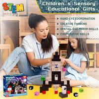 100PCS Space Adventure Bloques de construcción magnéticos STEM Montessori Juguete apilable para niños y niñas Azulejos de cohete de plástico