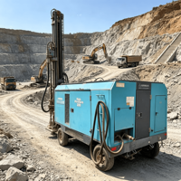 Compresseur d'air à vis diesel PESG760 200 kW sur roues, à alimentation en air stable, pour le forage géothermique et les travaux de carrière dans les mines