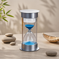 Sablier en verre argenté magnifique, minuteur de 5 minutes, idéal pour la cuisine, l'étude, la décoration de Noël ou comme cadeau – Vente chaude
