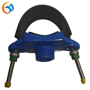 Abrazadera de Silla de Hierro Dúctil Galvanizado con Banda de Acero, Resistente a la Corrosión, de Alta Presión PN10/PN16, para Tuberías de PVC y Acero, 1 Pieza - Product Image 1