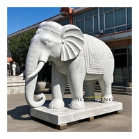 Grande statue d'éléphant thaïlandais en pierre naturelle personnalisée, sculptée à la main, pour l'extérieur, en marbre, sculpture d'éléphant thaïlandais en pierre