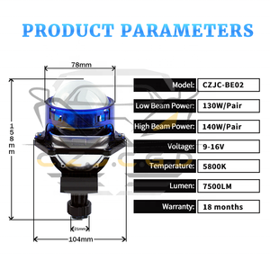 LED 프로젝터 헤드라이트 + DRL 조명 기능 | 65w 70w H7 미니 LED 프로젝터 렌즈 - Product Image 5