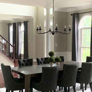 Lustre Vintage à 6 Lumières Style Bougie Classique Grande Branche <span class=keywords><strong>Candélabre</strong></span> en Fer Forgé Suspension pour Salle à Manger Salon - Product Image 6