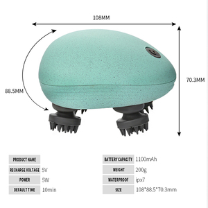 Gato mascota 2022 pulpo garra portátil recargable vibrador champú cepillo cabeza masajeador eléctrico del cuero cabelludo para el crecimiento del cabello - Product Image 5