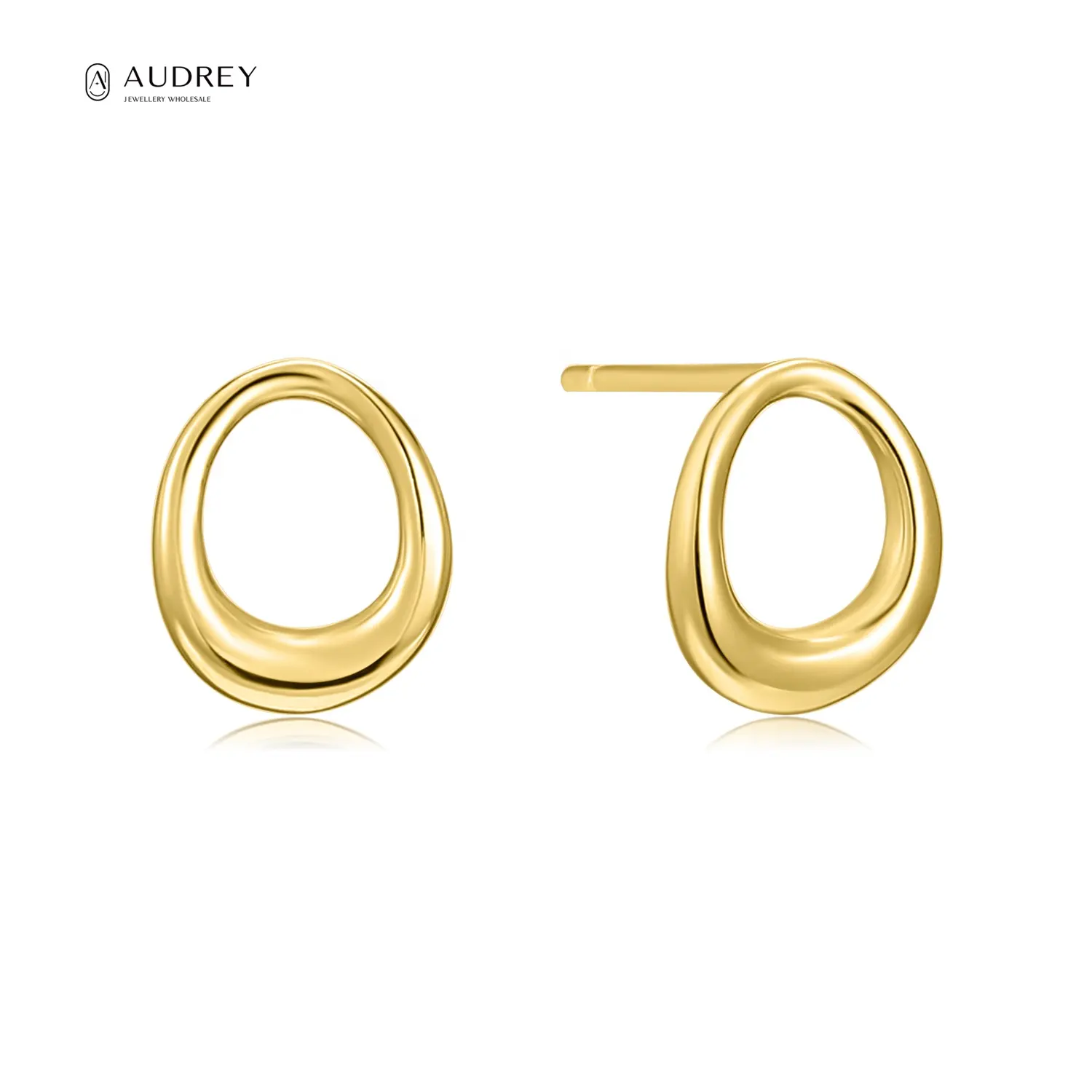 Audrey Minimalist Jewelry Round Earrings 14k Gold Plated S925 Sterling Silver Circle Stud Earrings For Women Daily Jewelry